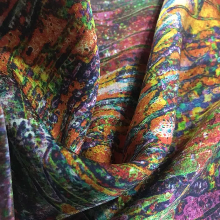 Индивидуальный дизайн цифровой печати, жоржет атласная шелковая ткань для платья