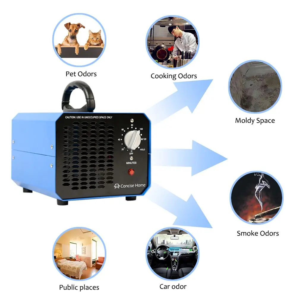 
Concise Home 10g Ozone Machine Air Purifier for Office Restaurants Car Ozone Generator 
