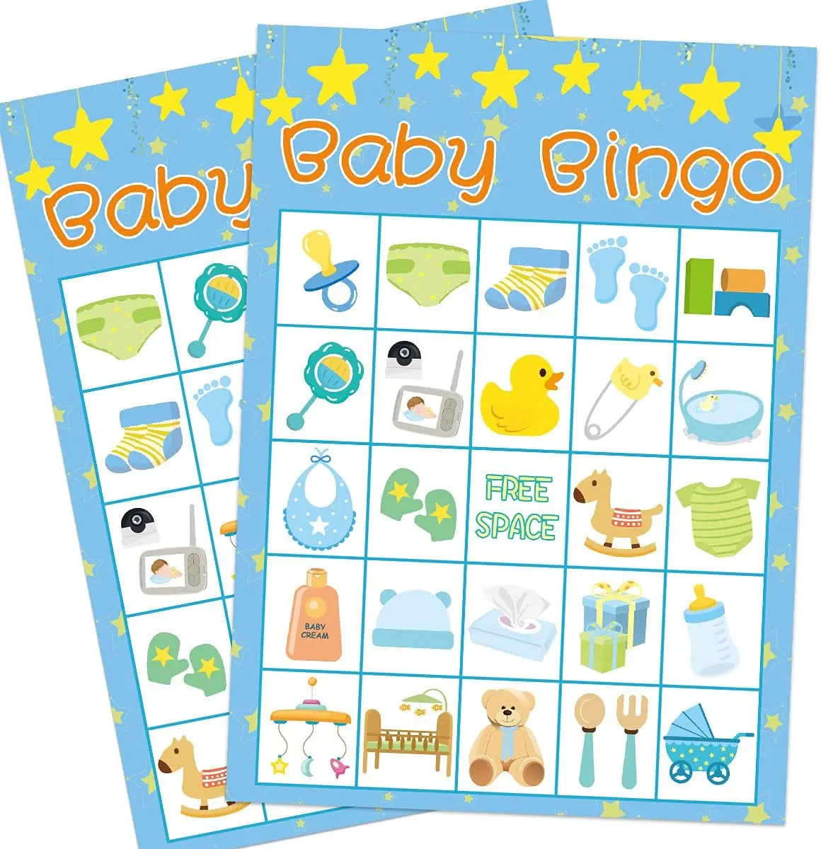 Boy Baby Shower Bingo Game - 24 Guests Party Game Supplies bingo cards