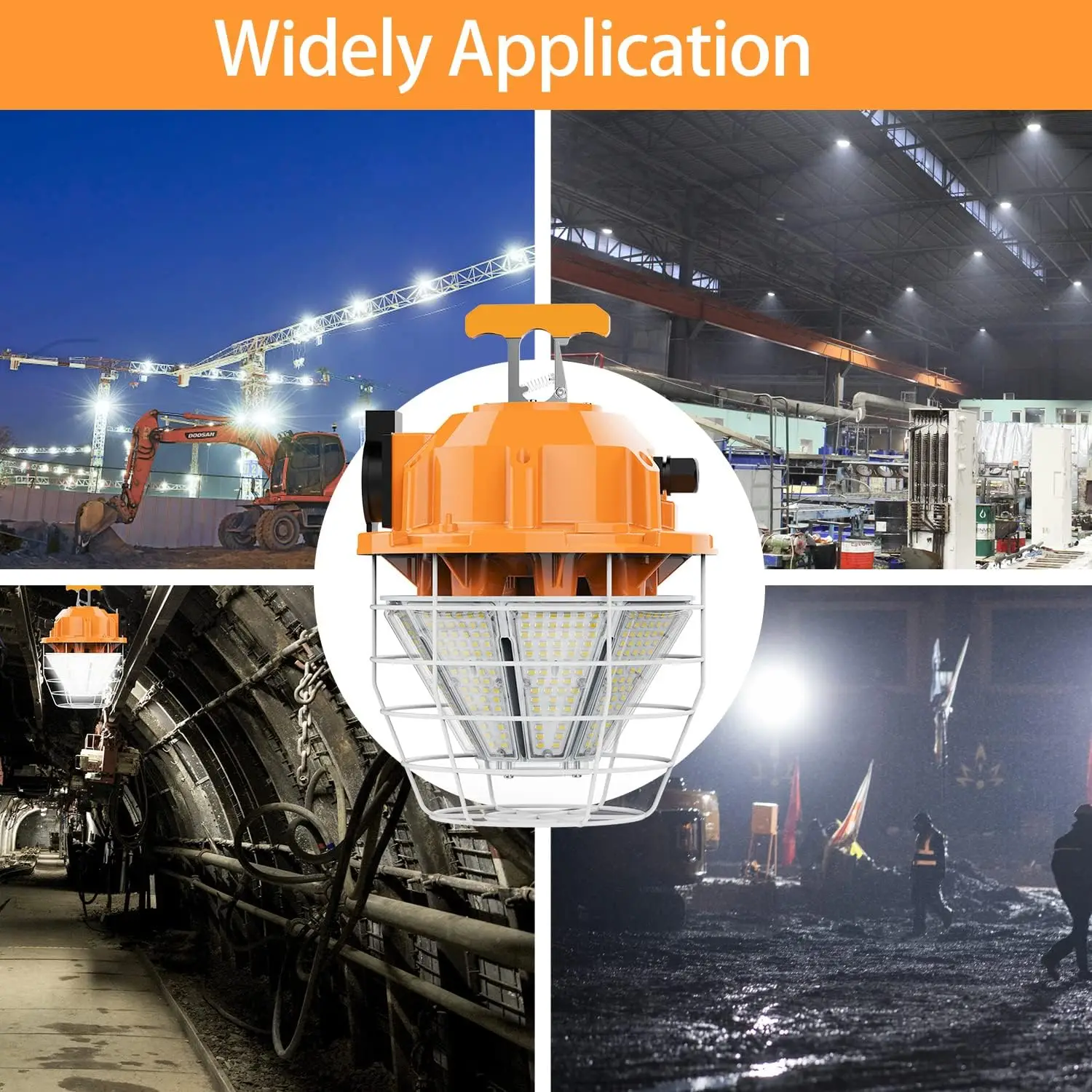 Double waterproof IP65 150W portable work light  High bay light 5 years warranty construction site use led work light