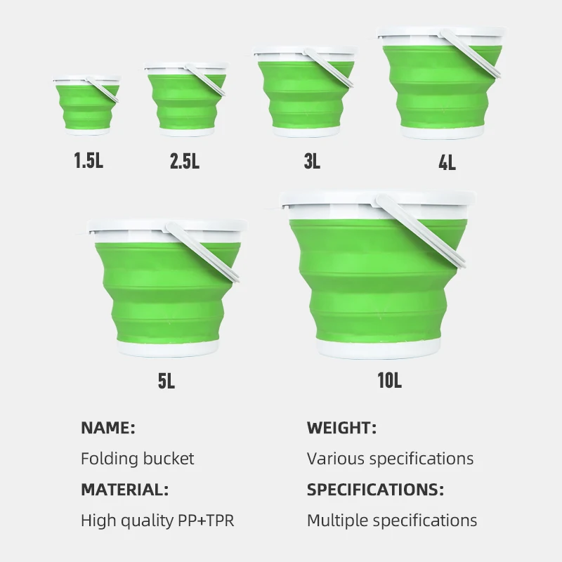 Wholesale OEM Multiple Types Collapsible Plastic Bucket Bright Color PVC Material Beach Folding Bucket