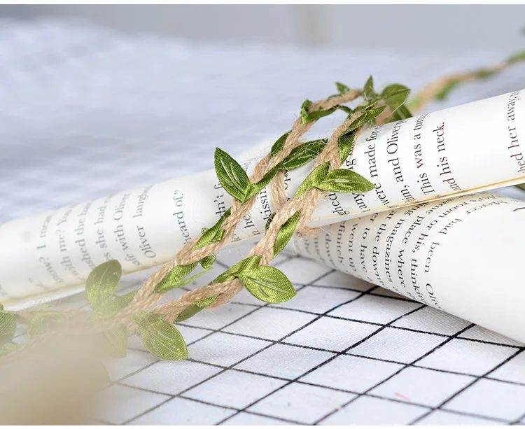 
New 5MM DIY Leaf Rope Natural Jute Packaging Rope Burlap Ribbon DIY Craft Vintage For Home Wedding Party Flowers Decoration 