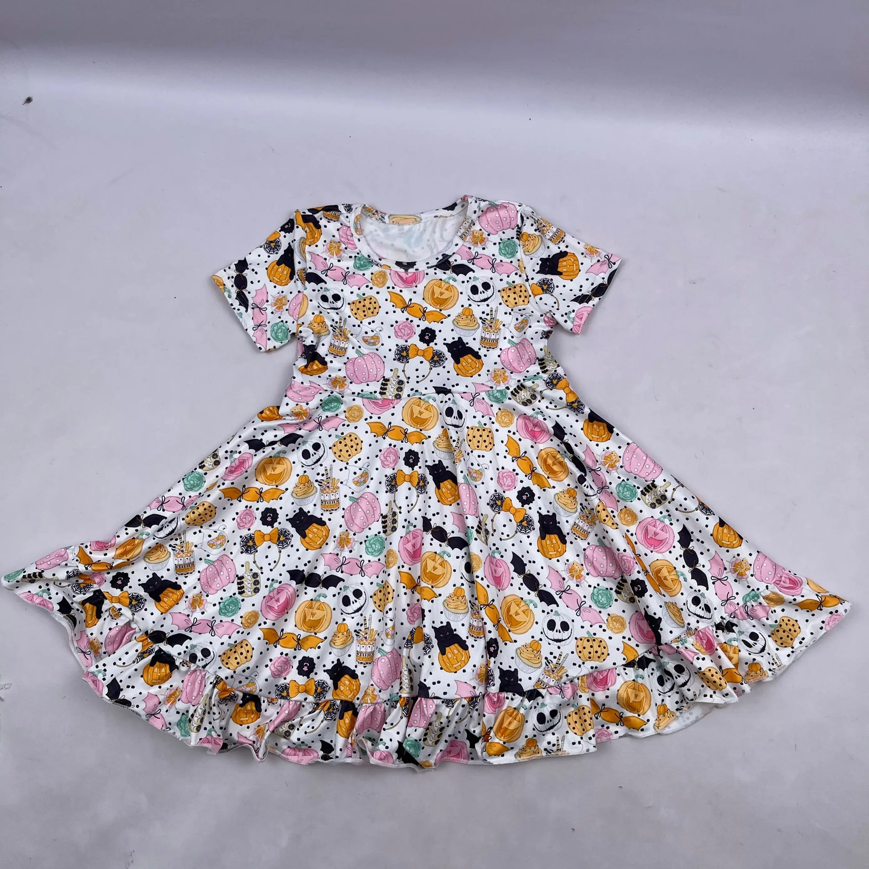 2022 Kids Clothing Girls Halloween Party Dress Baby Toddler pumpkin lantern Twirl Dresses Wholesale Children Dress For Kids