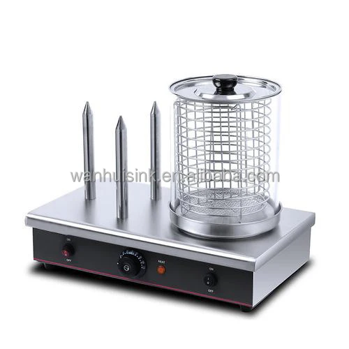 Commercial electric bread steam warmer sausage roller hot dog machine with bun warmer