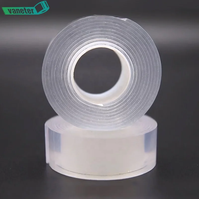 Double Sided Washable PU  Nano Mounting Tape Wholesale, Reusable Double Face Gel Grip Adhesive Tape for Outdoors & Indoors