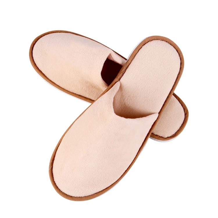Factory wholesale top quality black velour hotel slippers disposable hotel slippers