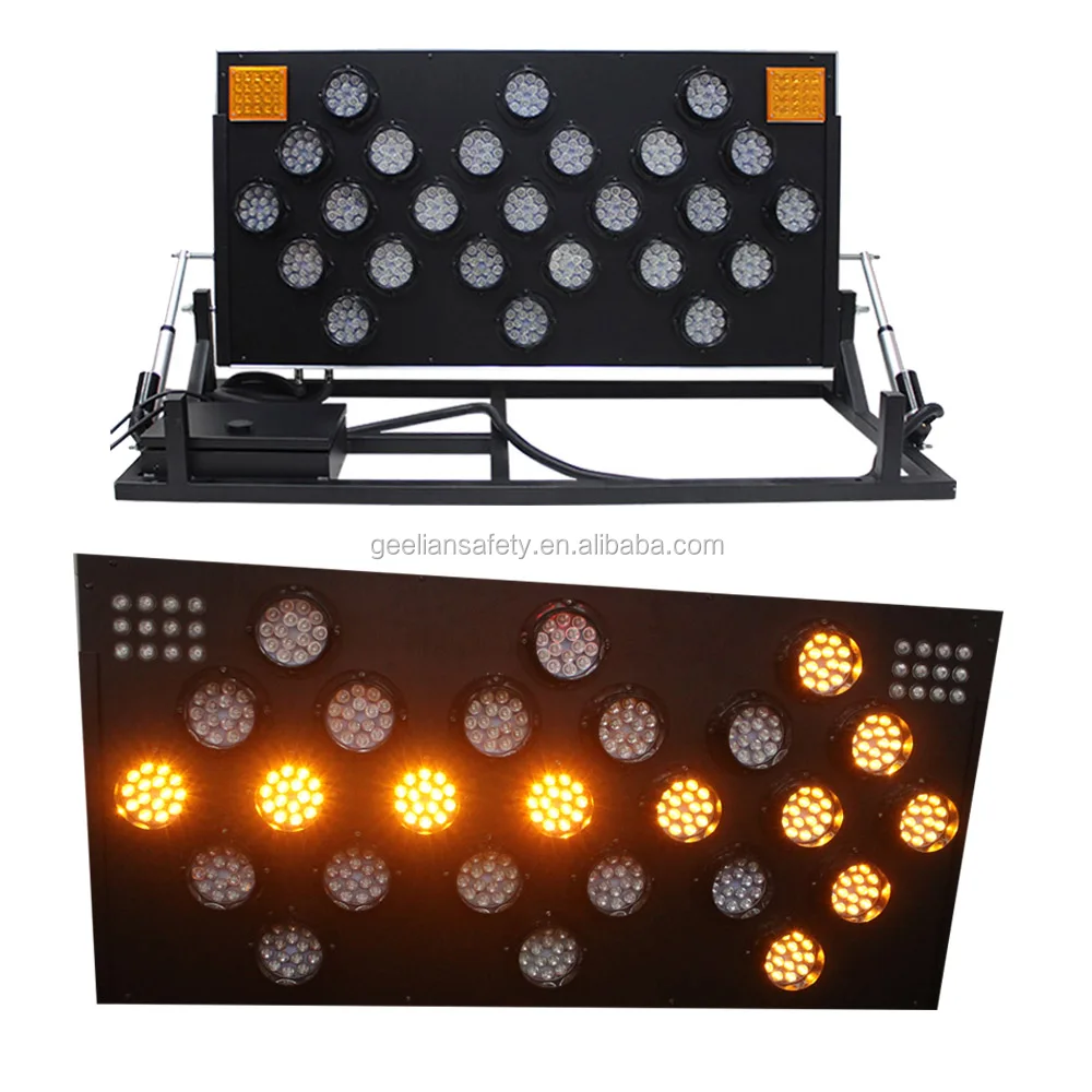 High Brightness Solar Traffic Signs Road Construction Guide Flash Led Board Arrow Sign