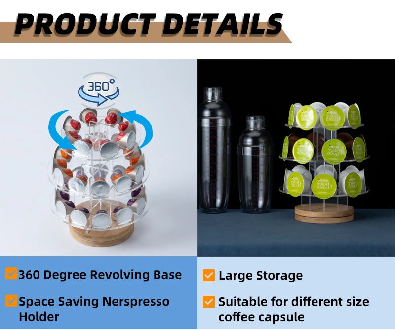 360 Rotating Porta capsules De Cafe  K-Cup Dolce Gusto Coffee pod Storage Holder