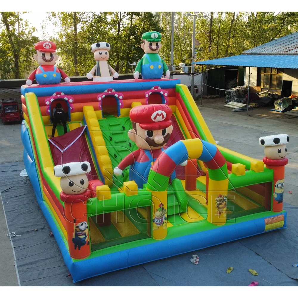 New design inflatable bouncy castle with slide cartoon inflatable kids jumper bouncer combo slide