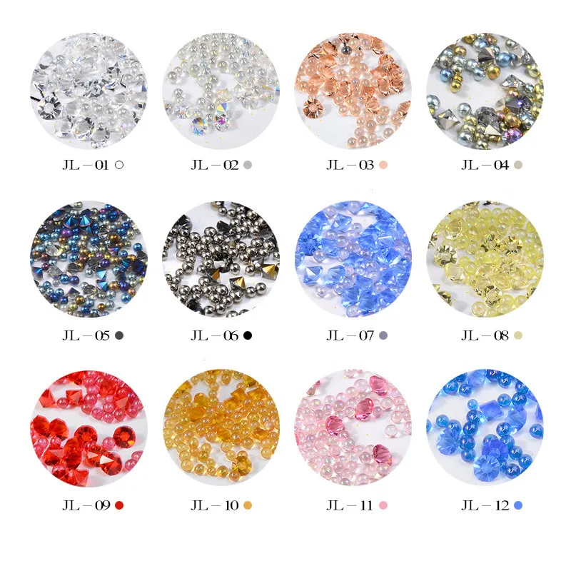 1 Bottle Mix Crystal Tiny Glass Caviar Beads Nail Art Decorations 3D Micro Elf Bead Glitter Rhinestones for Nails Beauty