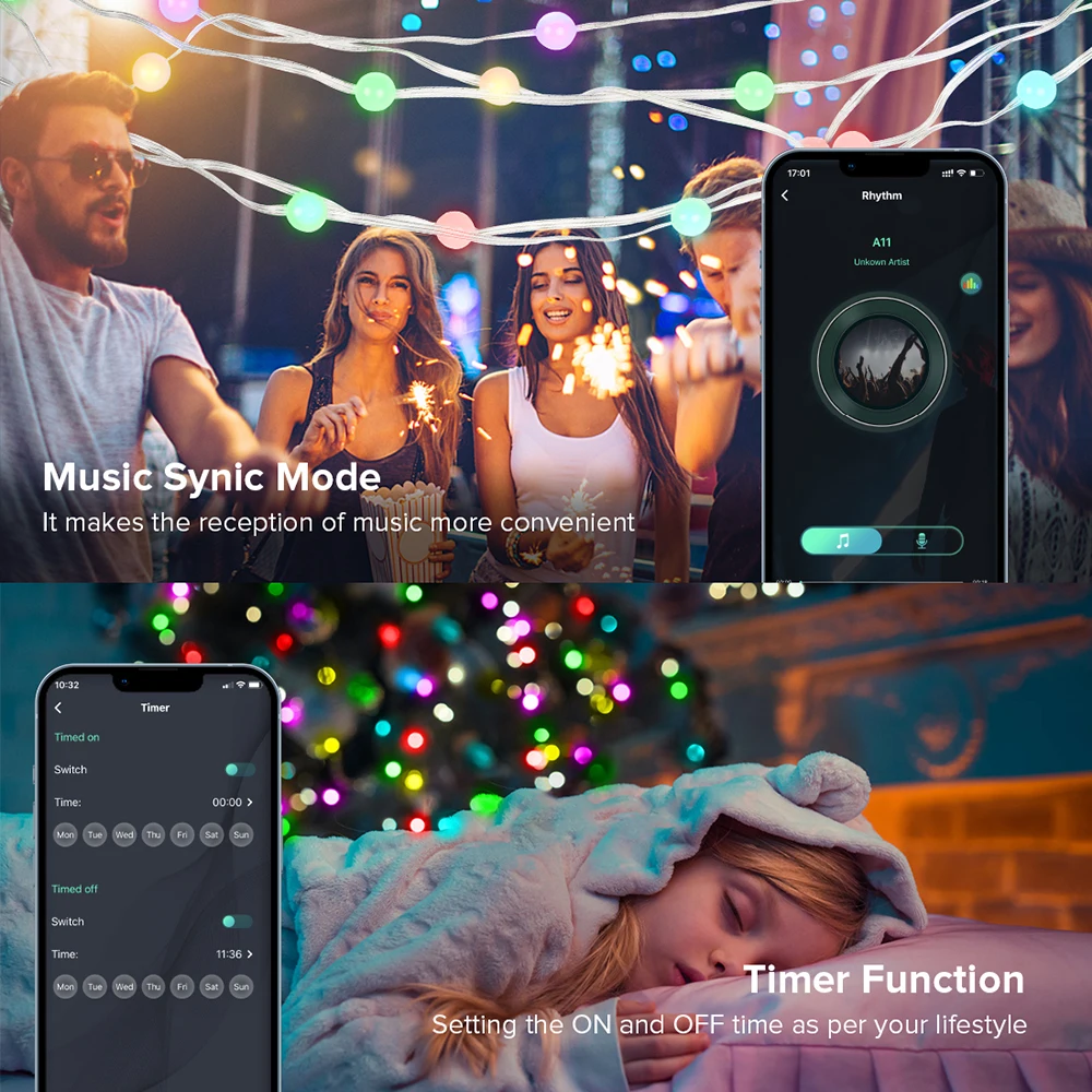 Smart Fairy Pixel String Lights Kit WS2812B 5m 10m USB Bluetooth with Timer and Remote Dream Color RGB Chasing Christmas Light