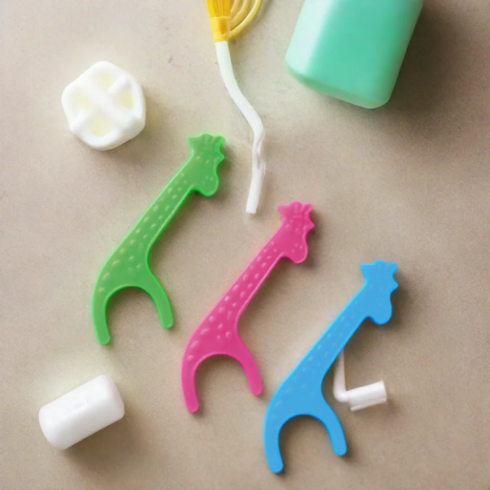 OEM Animal Shaped Dental Floss Picks for Kids Mint Flavored Vegan Toothpick for Oral Cleaning Factory Cheap PTFE Material PP