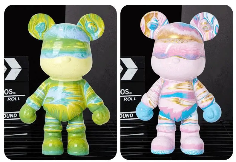 2023 Best Selling Diy Creative Fluid Bear New Arrival White Embryo Violent Bear Fluid Violent Bear Hand-made Ornaments
