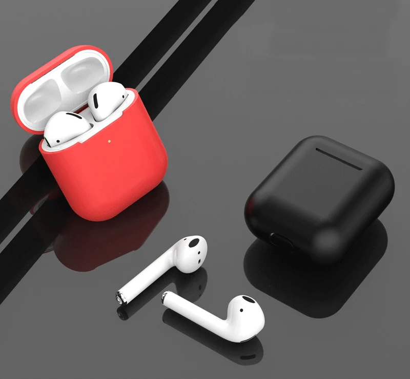 For Airpods 2 Headphones Air Pod 2 Earbuds Accessories cover Solid Silicone Cute Protective Phone Case