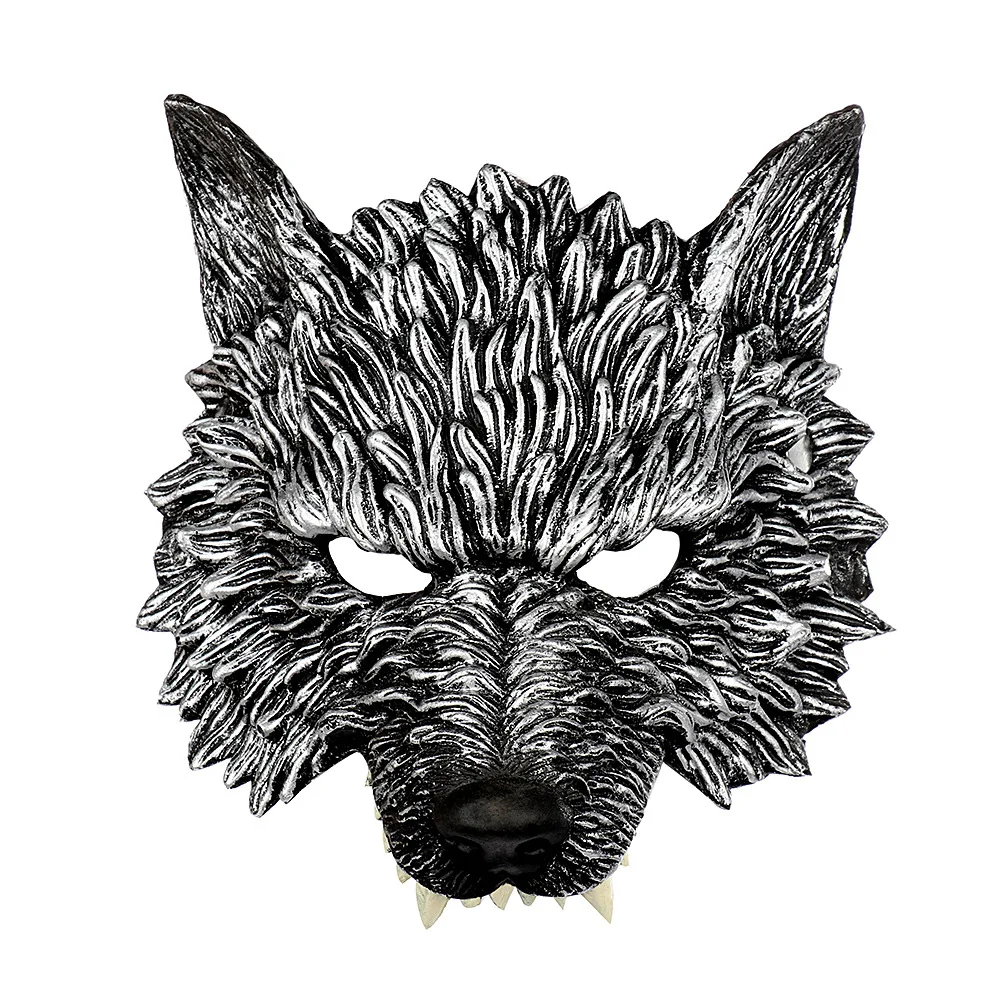 Halloween 3D Wolf Mask Animal Masquerade Cosplay Costume Pu Foamed Werewolf Face Masks