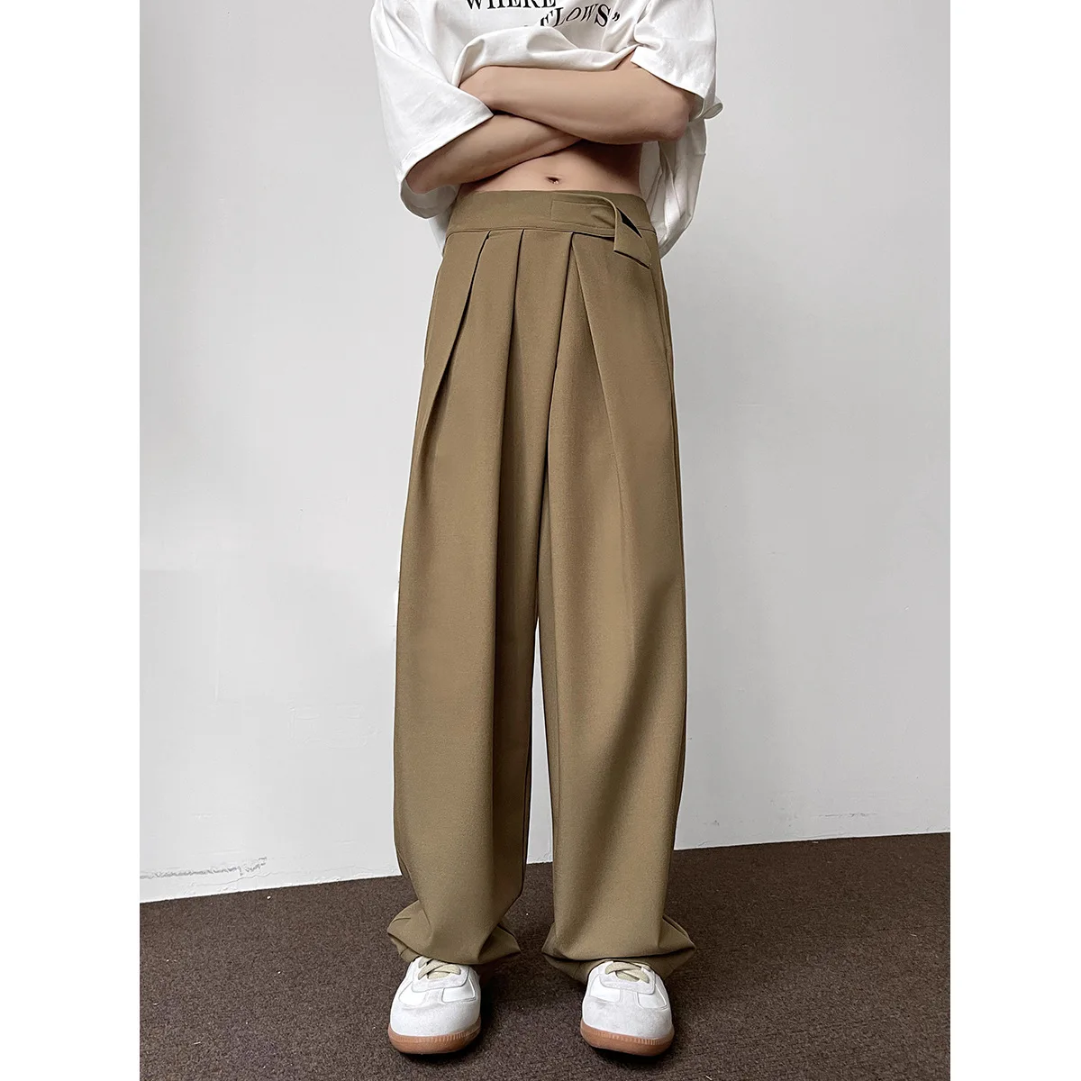 Spring Summer Naples deconstructed dress pants Mopping speed dry ice silk casual pants