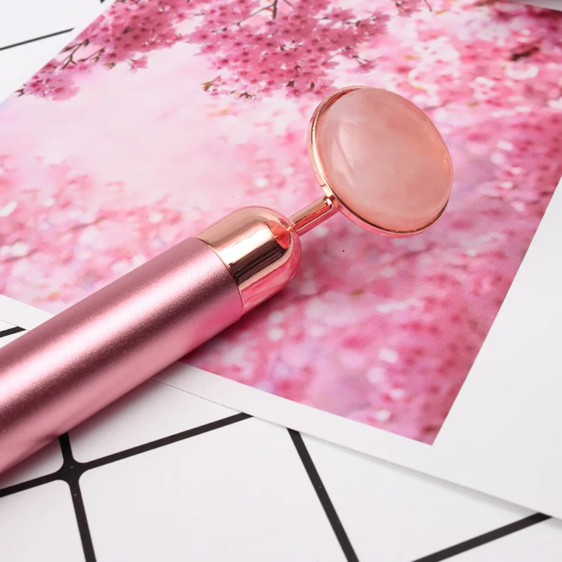 Facial Care Massage Stick Electric Vibration 24K Gold T Shape Stainless Facial Roller Massager Face Beauty Bar