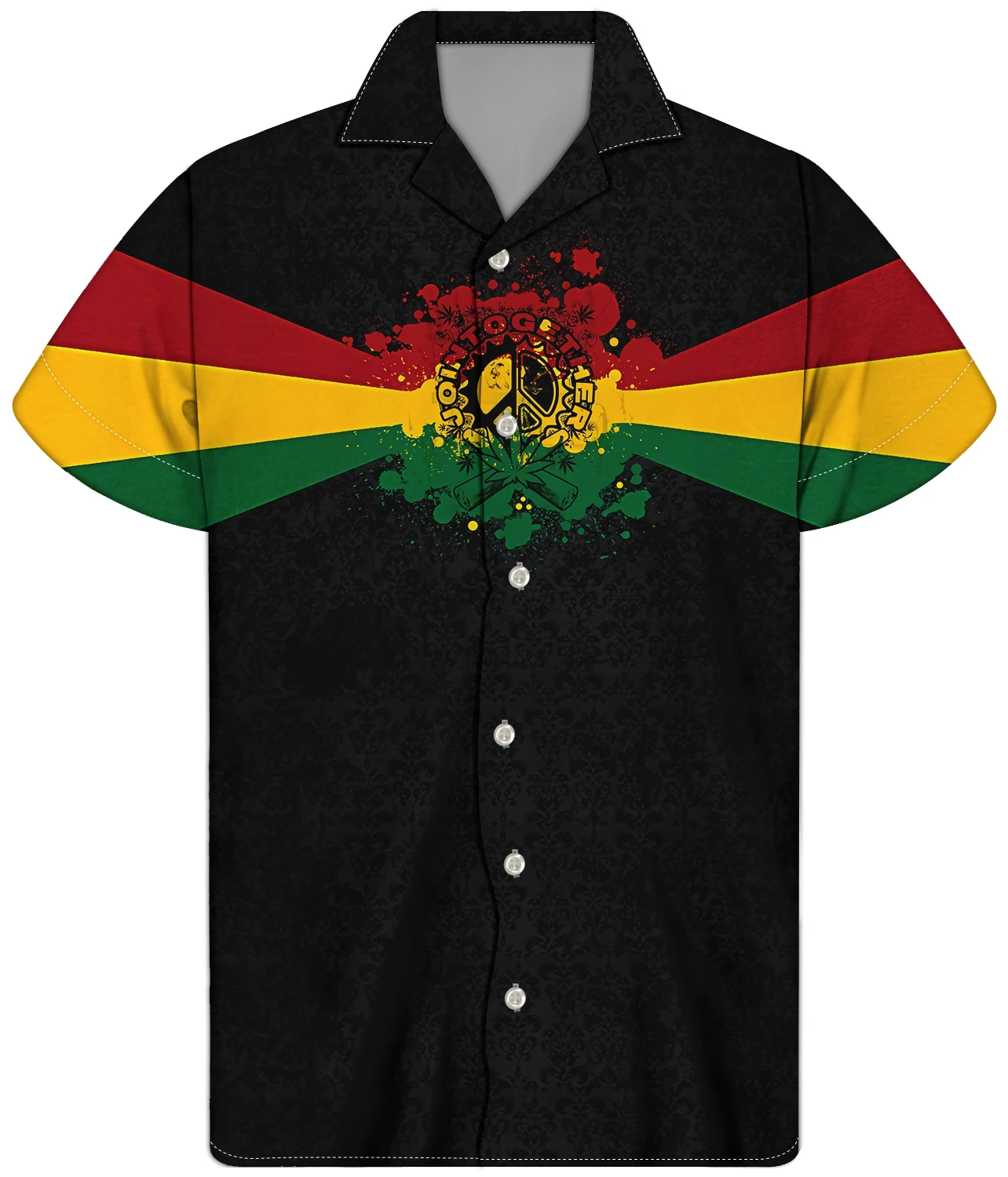 Рубашка Rasta мужская с коротким рукавом повседневная Гавайская Пляжная дизайнерская для вечеринок одежда