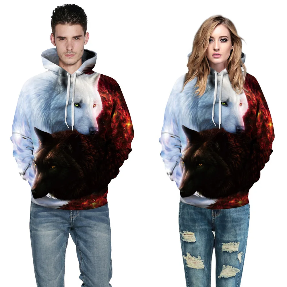 1537MuslimQLO Digital printed hooded plus size couple sportswear couples matching outfits men africa clothing