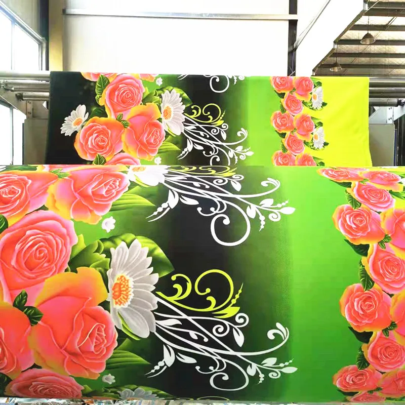 3D rose flower disperse print 100 polyester twill woven printed brushed bedding fabric from changxing manufacturers