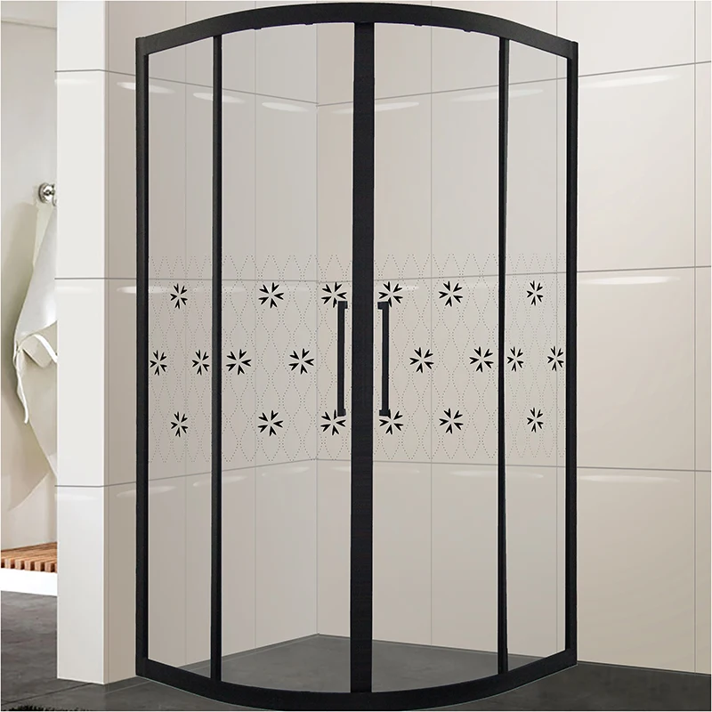 Stand up Inside Moving Shower Door Kit Square Sliding Door Bathroom Glass Rectangle ABS Aluminium Contemporary 6mm 3 Years BAIQI