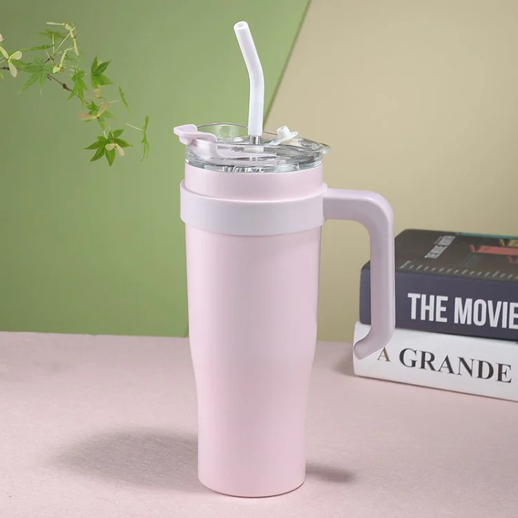 customize logo 3pcs mini cup 40oz tumbler cup gifts set double wall water bottle insulated coffee tumbler mug with handle straw