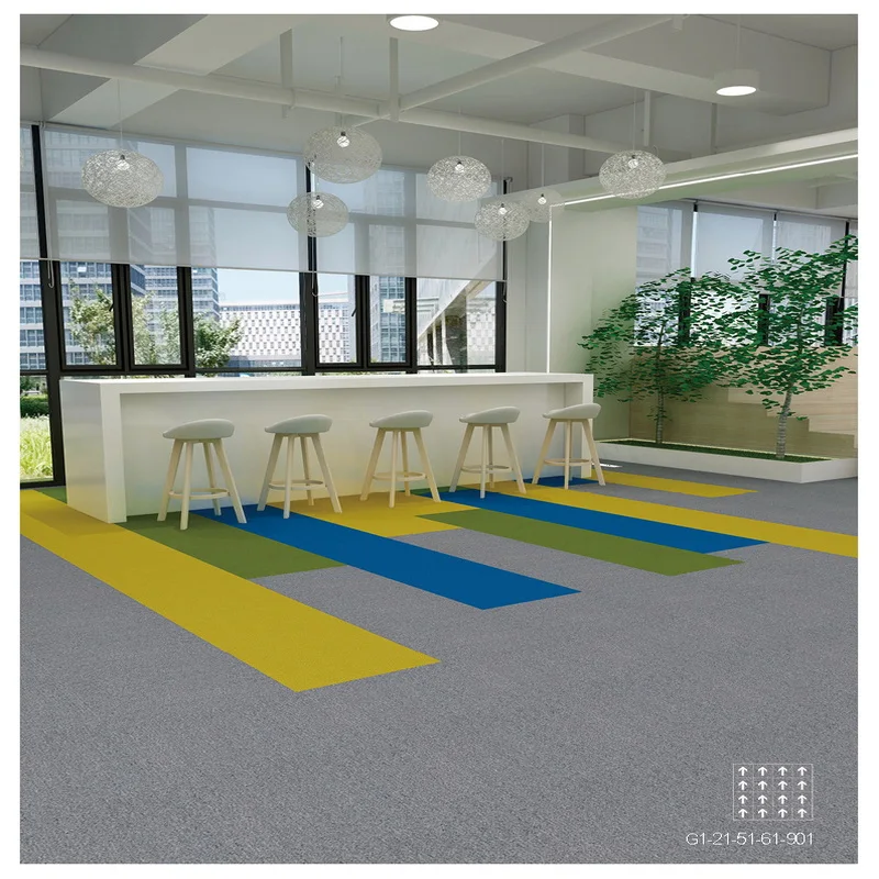 Commercial Office PP Water FireProof Nylon Carpet Tile 25X100cm PVC OEM Bitumen Nonwoven Backed 60*60cm Nylon Floor Carpet Tiles