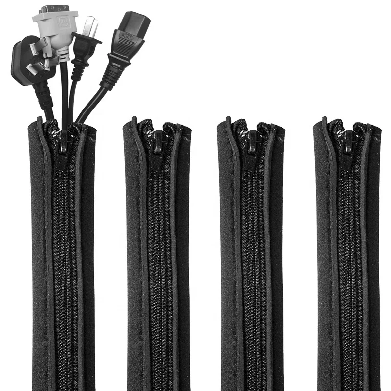 
Wholesale Neoprene Cable Management Sleeve Flexible Cable Management With Zipper 