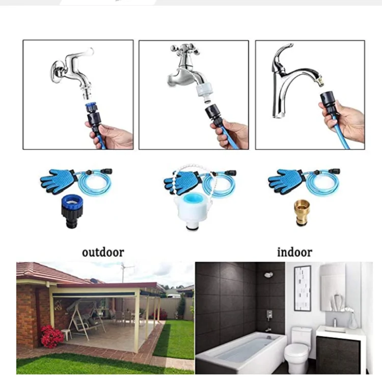 Pet Spa Bathing Clean Gloves Brush Dog Bathing Massaging Glove Pet Shower Sprayer Bathing Glove