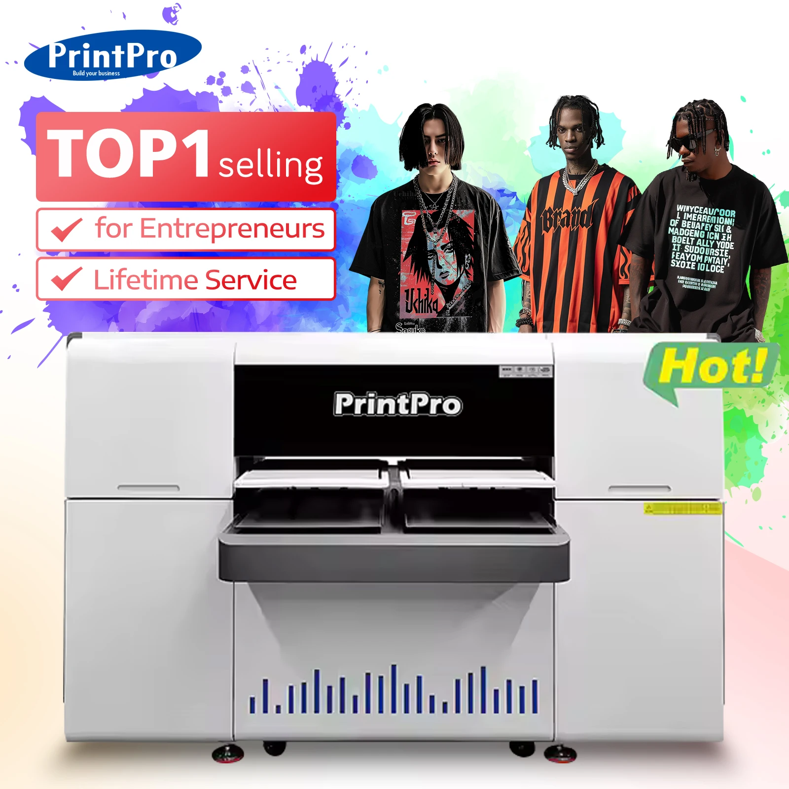 PrintPro 24 дюйма 60 см 13x19 Imprimante 4 головки 8 головок 3d a3 + a2 Dtf Dtg Принтер I3200 все в одном с сушилкой и