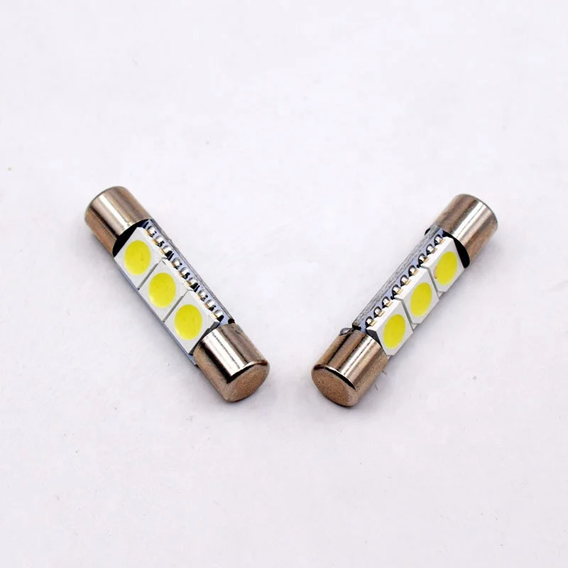 Car Led bulbs 5050 3SMD Fuse Vanity Mirror Light Bulb Festoon Fuse LED Light T6 Car Interior Sun Visor Vanity Lighting