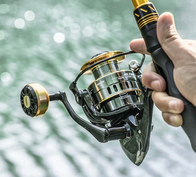 Spinning Fishing Reel Aluminum Spool Handle Right/Left Interchangeable 10 Ball Bearings Light and Smooth Ice Fishing