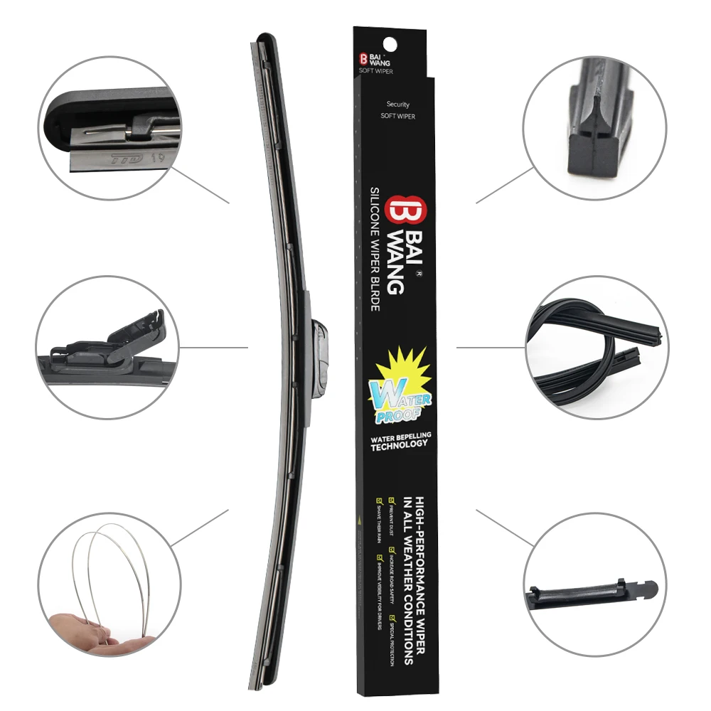2023 New arrivals Universal Auto  Windshield Wiper Blades Car Silicone Hybrid Auto Wipers