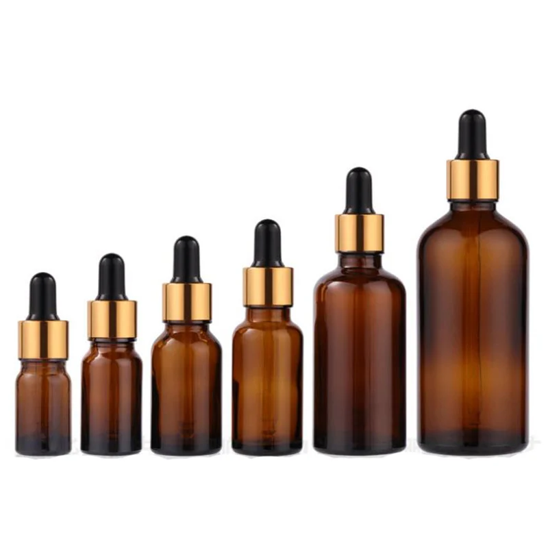 Amber 5ml 10ml 15ml 20ml  30ml 50ml 100ml Essential Oil Dropper Bottle With Screw Dropper Cap Glass Dropper Bottles wholesale