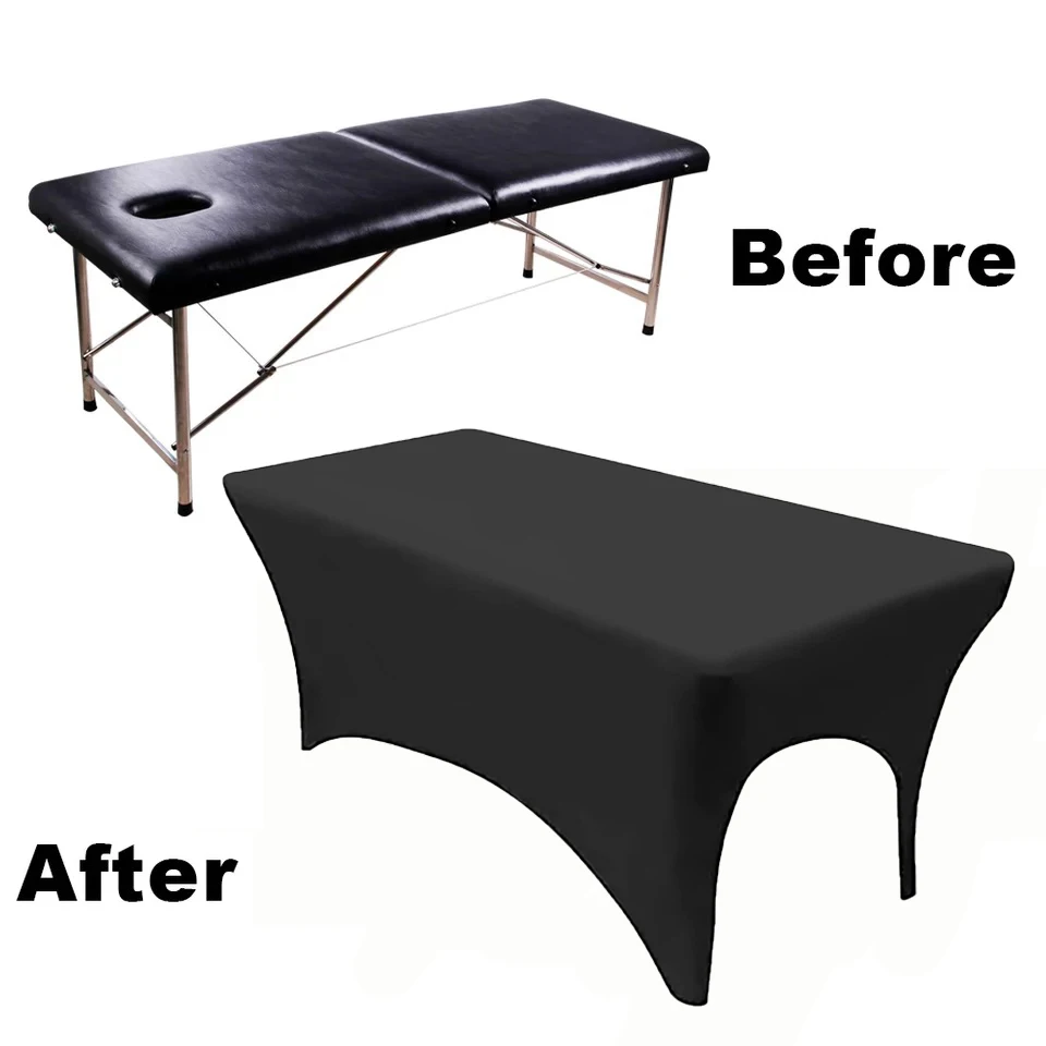6ft Black Spandex Fitted Beauty Salon Bed Covers Stretch Massage Table Cover Elastic Eyelash Extension Lash Bed Cover
