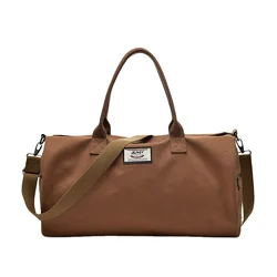 Wholesale White Duffle Weekend Canvas Women Gym Bag With Shoes Travel Duffel Bag