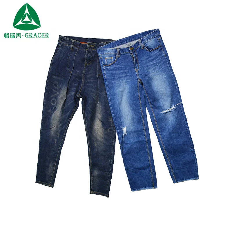 Second Hand Clothing From Mozambique High-Collar Casual Jeans Container Clean and Colorful Pants for Adults for Summer Wear