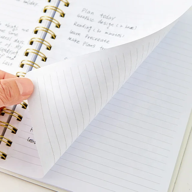 Factory Custom Logo Printed Soft Cover Pu Leather Spiral Notebook Stationery Supplies A5 Twin Ring Journal