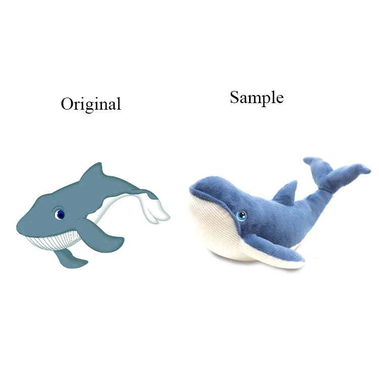 Handmade Custom Plush Whale Toy for Children Cute Soft Stuffed Sea Animals Comforter Feature  Factory Wholesale