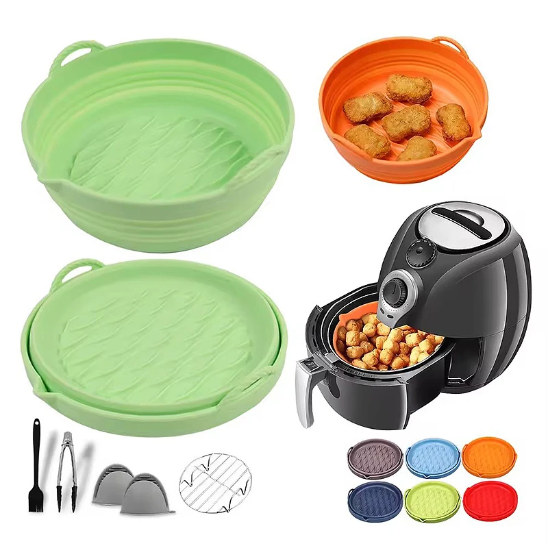 7 5 дюймов многоразовая складная корзина для фритюрницы поднос выпечки силиконовые вкладыши