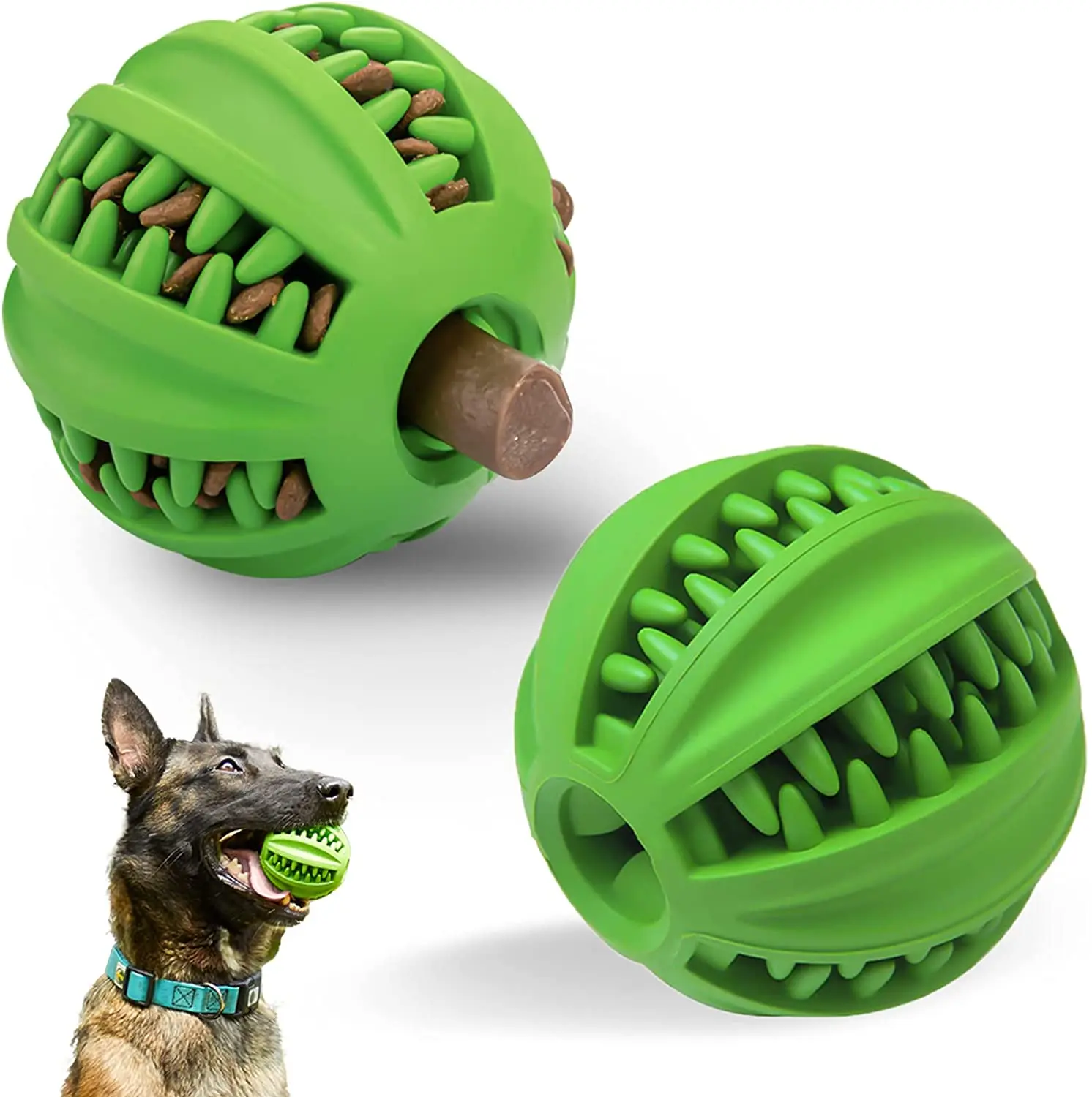 natural indestructible soft pet toy pet food ball dog chew rubber ball