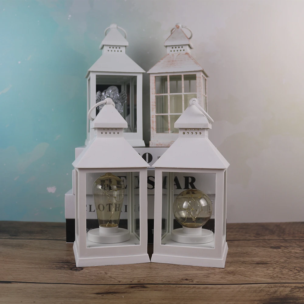 
white LED cable candle Plastic art decorative candle lantern 