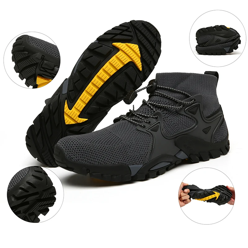 
New Mesh Breathable Hiking Shoes Size 36-47 Mens Sneakers Outdoor Trail Trekking Mountain Climbing Sports Shoes For Male Summer 