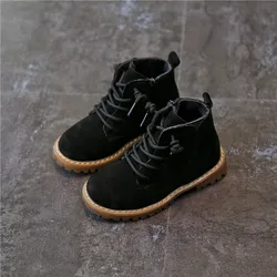 B22760A осень 2021 кожаные детские зимние ботинки для девочек хлопковая обувь для мальчиков кожаные ботинки для малышей