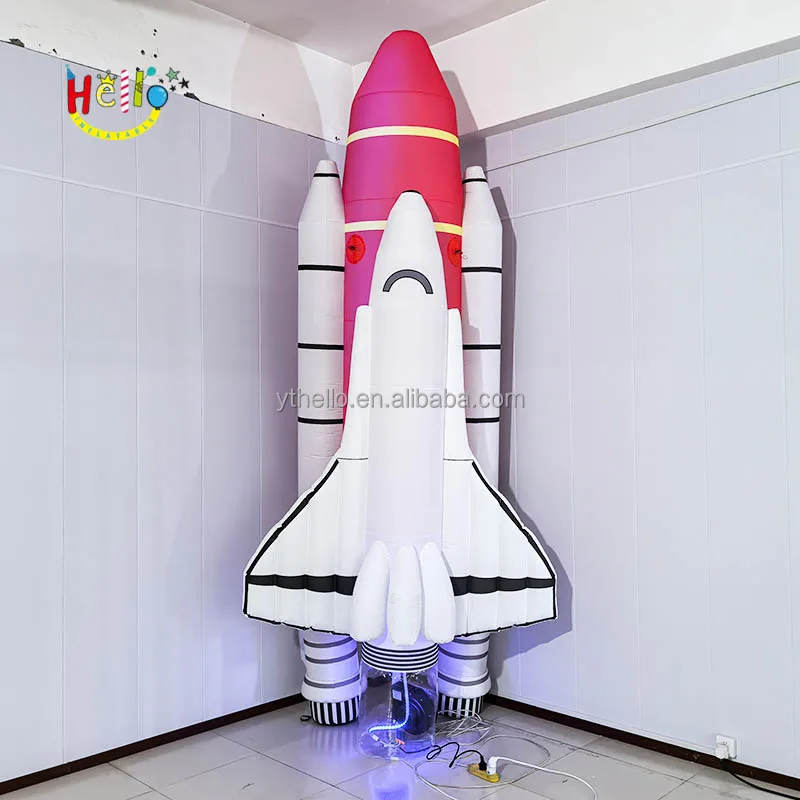 Outdoor Giant Inflatable Space Shuttle Spaceship Rocket Ship Model With Led Lights for Advertising
