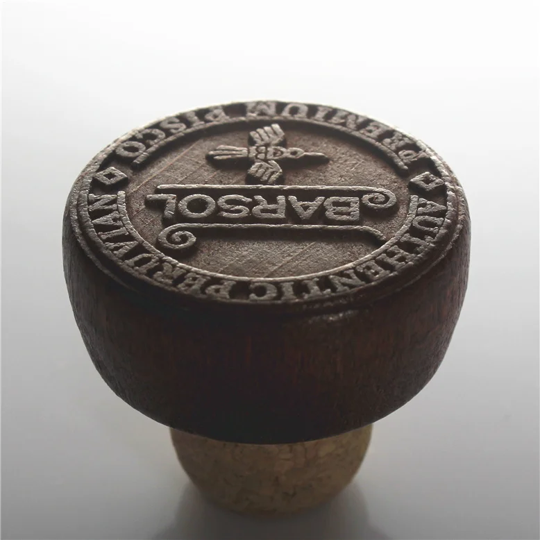  Customized luxury wooden bottle stopper T shape gin whiskey spirits whisky synthetic cork vodka