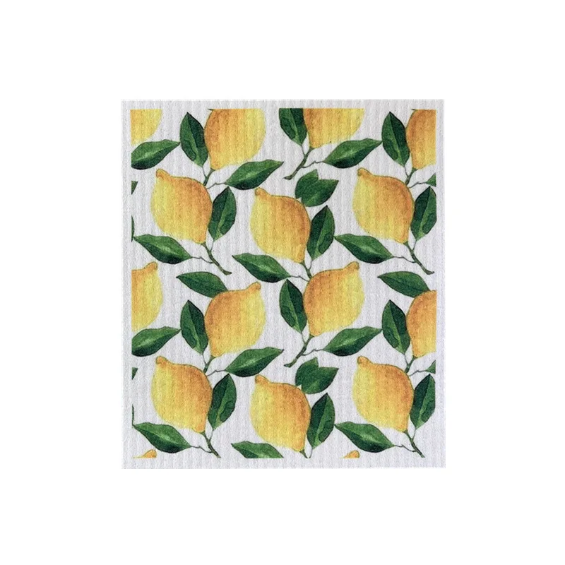 Custom Dish Towels Printed Cellulose Cotton Swedish Sponge Dish Clothes Towel Cellulose Dish Cloth Customized