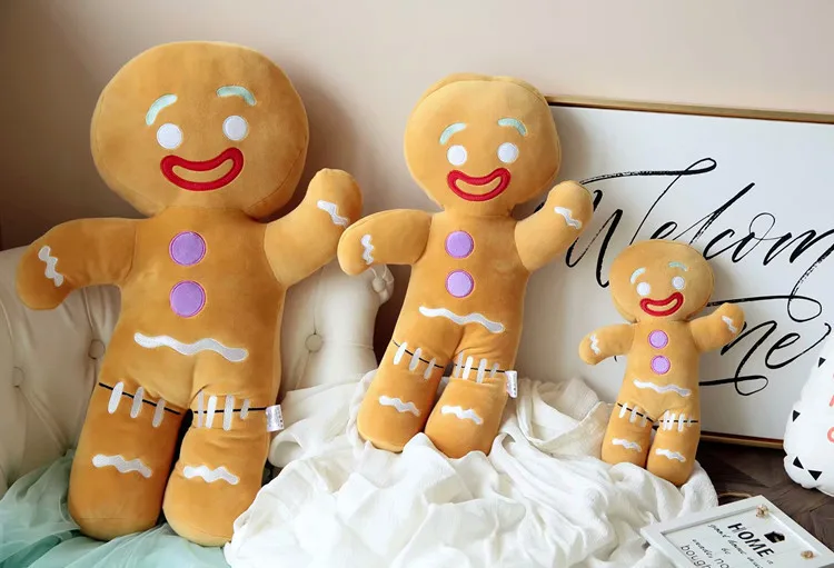 Ruunjoy Gingerbread Man Plush Toys Biscuit Plushies Cookies Man Stuffed Doll Soft Sofa Cushion Pillow Christine Decor Xmas Gift