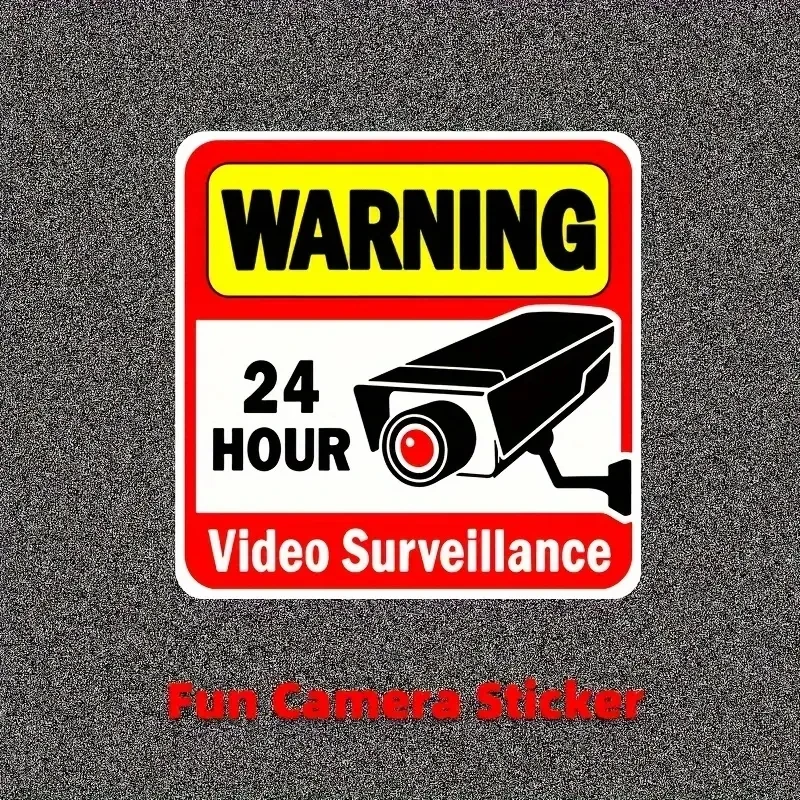 Enhance Your Safety With 24 Hour Surveillance Warning Stickers Vivid Slogans Protect Your Home And Business!