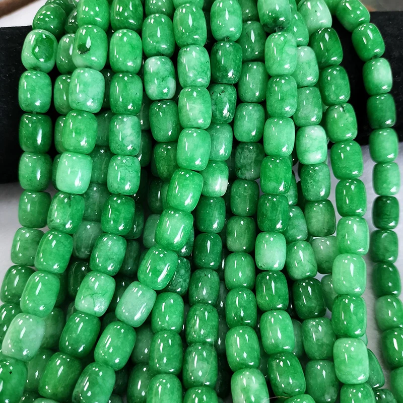 Wholesale 9x11mm Barrel beads Dyed Color Green Natural Agate Barrel Shape Beads Loose Spacer Stone Beads for Jewelry Making